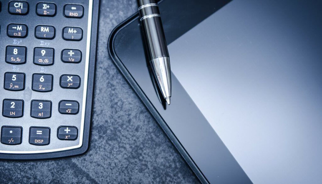 tablet, calculator, business